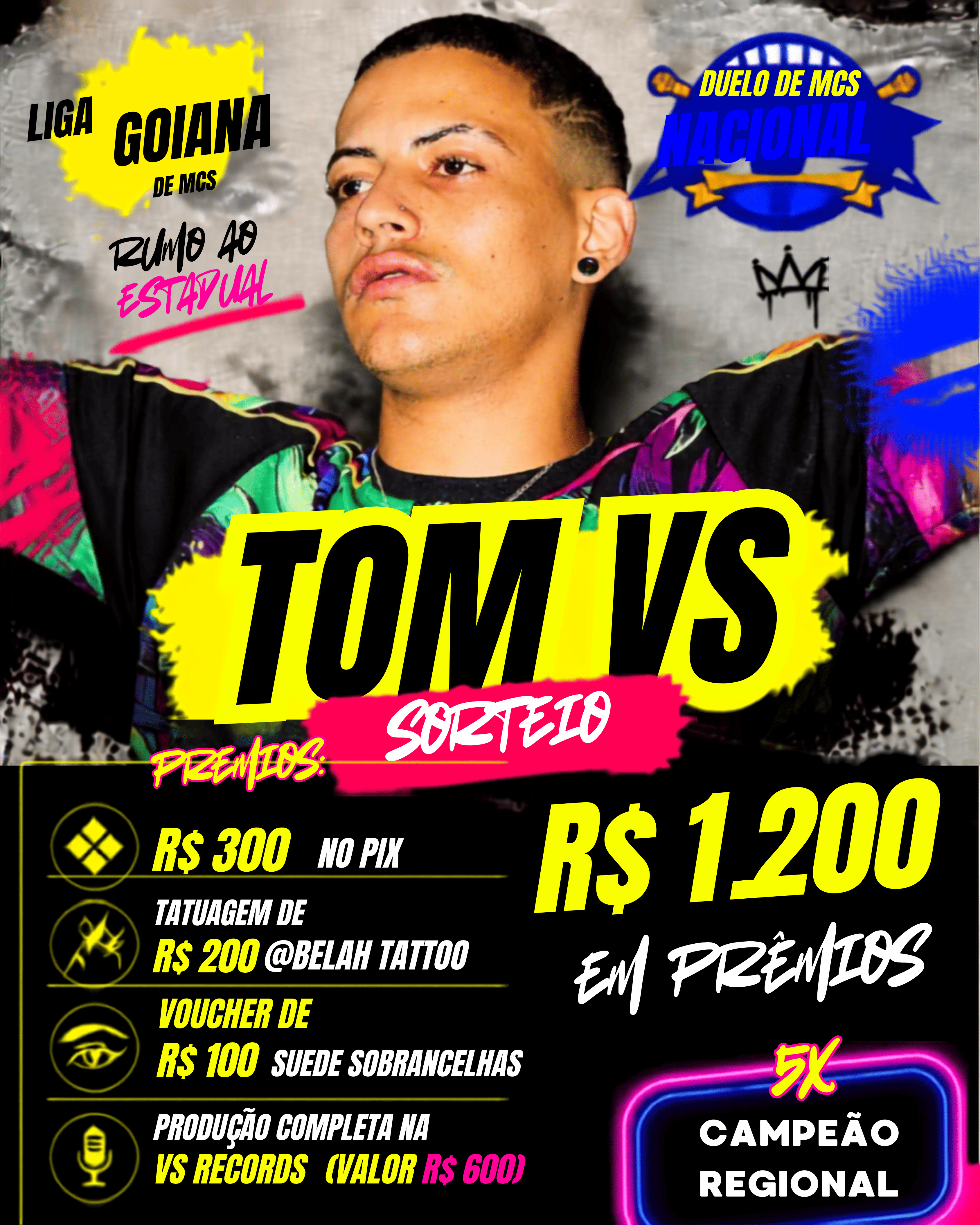 Sorteio Tom vs (R$ 1.200 em prêmios)